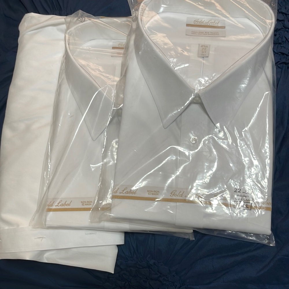 Bundle of 3 brand new gold label white dress shirts